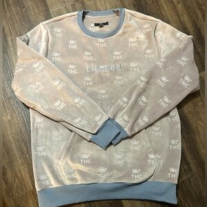 The Hideout Clothing Company THC "blessed" Limited Edition Velour Pullover XL